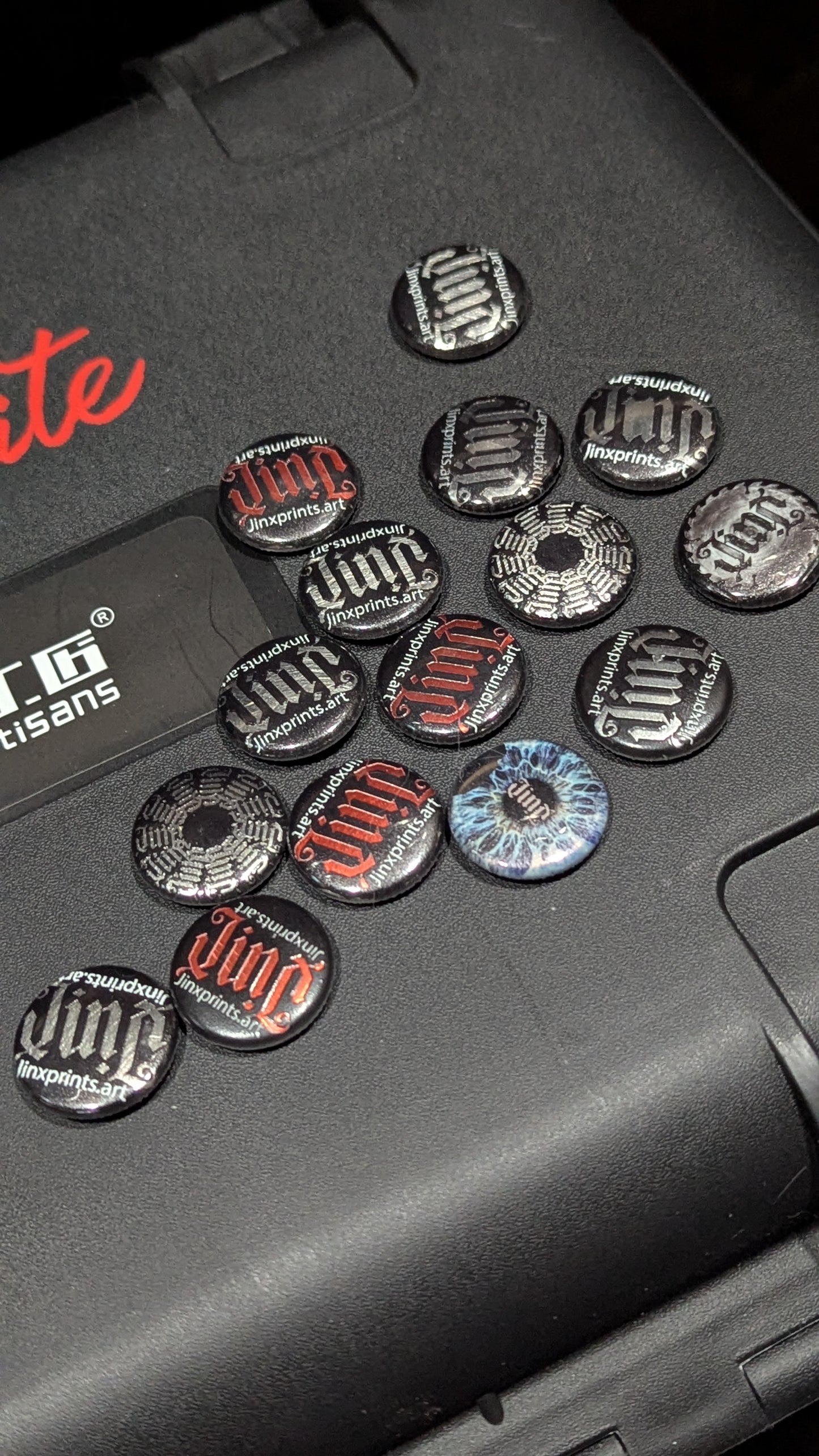 CUSTOM STEEL-BACKED TOUR PIN-BACK BUTTONS