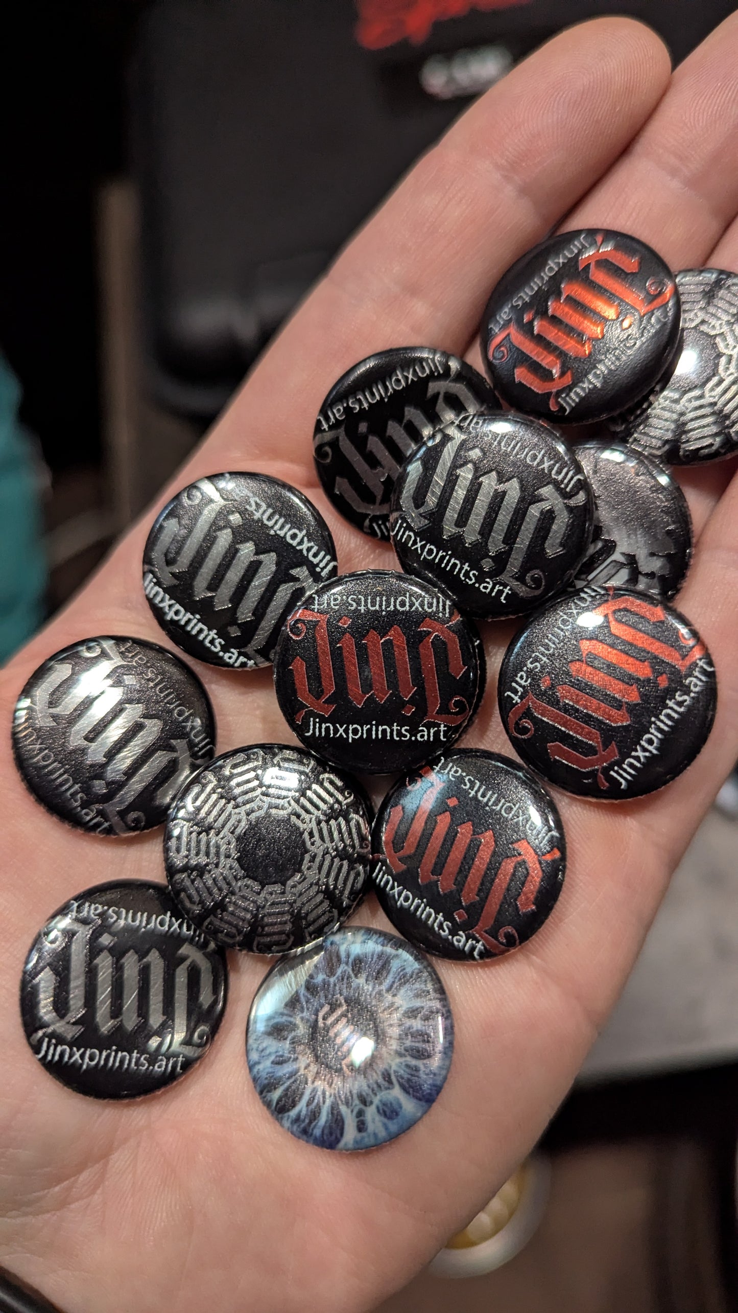 CUSTOM STEEL-BACKED TOUR PIN-BACK BUTTONS
