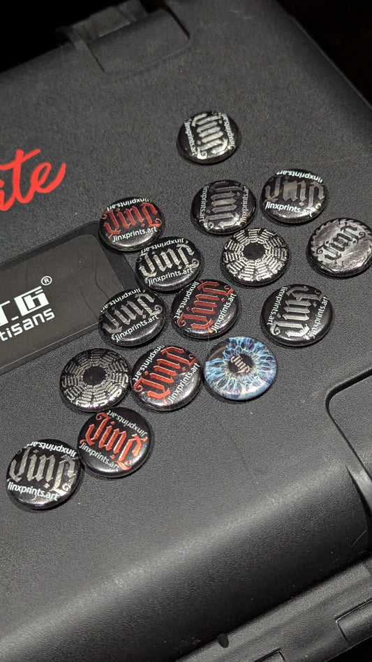 CUSTOM STEEL-BACKED TOUR PIN-BACK BUTTONS
